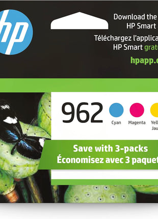 HP 962 Cyan, Magenta, Yellow Ink Cartridges for HP Printers | Works with Printer Series: OfficeJet 9010, 9020 | Eligible for Instant Ink | 3YP00AN