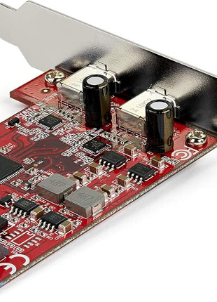StarTech.com 2-Port USB 3.2 Gen 2 PCIe Card, USB-C 10Gbps PCI Express 3.0 x4 Adapter, Data Only, Windows/macOS/Linux, TAA