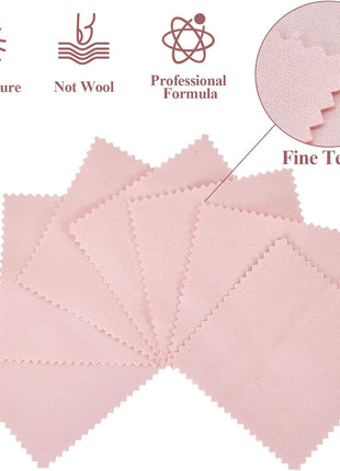 PINGMIC 120PCS Jewelry Cleaning Cloth, Professional Polishing Cloth Individually Wrapped, Pink Silver Polishing Cloth for Jewelry Sterling Silver Gold Platinum Watch Coins and More (3.15 inch x 3.15 inch)