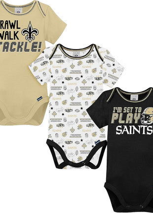 Gerber NFL Unisex-Baby NFL Team 3 Pack Short Sleeve Onesie Bodysuit