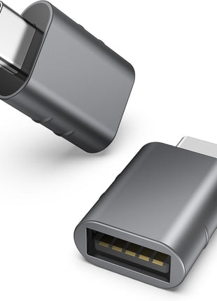 Syntech USB C to USB Adapter Pack of 2, USB 3.0 to Thunderbolt 5/4 Adapter | Compatible with MacBook Pro Air 2026, Surface, iPad, iPhone, Galaxy Notebook, XPS and More Type C Devices, Space Grey