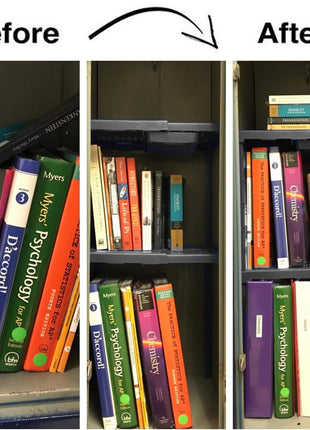 Locker Organizer Shelf, Adjustable Width and Height, Ideal Locker for School, Office, and Gym Lockers (Black)