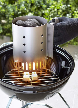 Weber Rapidfire Compact Chimney Starter – Charcoal Grill Accessory That Lights Coals in Under 15 Minutes, Ideal for Smaller Grills (Smokey Joe & Jumbo Joe)