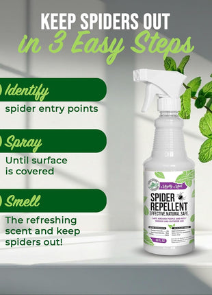 Mighty Mint Peppermint Oil Spider Repellent Spray – Indoor & Outdoor Bug Control for Spiders and Insects – Plant-Based, Extra-Strong Formula - 16 oz