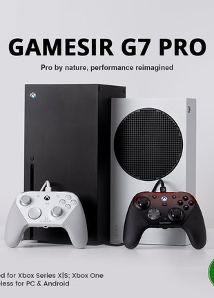 GameSir G7 Pro Wired Controller for Xbox Series X|S, Xbox One, Wireless Gamepad for PC&Android with TMR Sticks, Hall Effect Analog Triggers, 1000Hz Polling Rate, 3.5mm Audio Jack - White