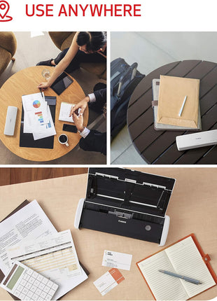 Canon imageFORMULA R10 - Portable Document Scanner, USB Powered, Duplex Scanning, Document Feeder, Easy Setup, Convenient, Perfect for Mobile Users, White
