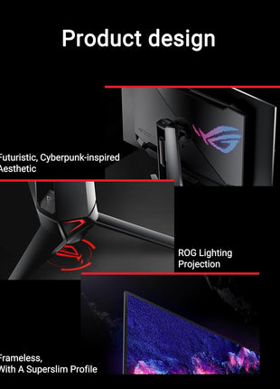 ASUS ROG Swift 32inch 4K OLED Gaming Monitor (PG32UCDM) - UHD (3840 x 2160), QD-OLED, 240Hz, 0.03ms, G-SYNC Compatible, Custom Heatsink, Graphene Film, 99% DCI-P3, True 10-bit, 90W USB-C