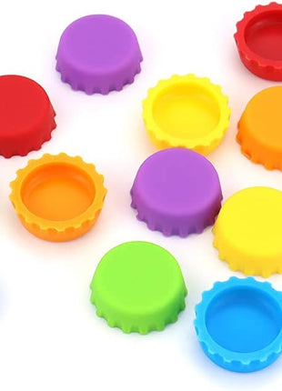 LEEFONE 18 Silicone Reusable Caps for Home Brew & Soft Drink Bottles, Soda & Wine, Multi color