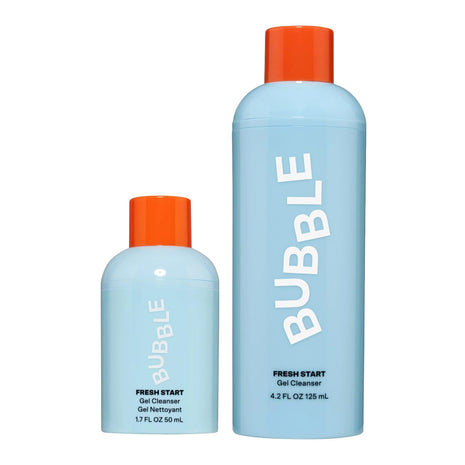 Bubble Skincare Fresh Start Gel Cleanser - Gentle Exfoliating Face Wash for Oily Skin - Formulated with Aloe Vera Juice + Caffeine to Protect and Soothe Complexion (50ml) (Pack of 2)
