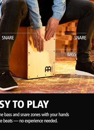 Meinl Percussion Cajon, MADE IN EUROPE — Sit-On Box Drum, Snare & Bass Tone | Baltic Birch Wood, Compact Size, Rear Sound Port, Silicone Feet — For All Skill Levels and Settings