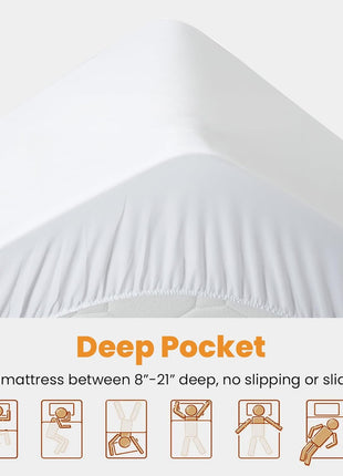 MATBEBY Full Size Mattress Pad - Cooling Breathable Mattress Topper, Quilted Fitted Mattress Protector, Pillow Top Mattress Cover with 8-21" Deep Pocket, Soft, Machine Washable, White, 54x75 Inches