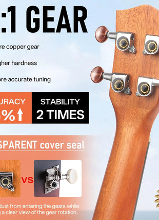 Kmise Professional Ukulele for Adult Beginner, Free Online Lesson 21 inch Soprano Mahogany Ukelele with Kids Ukele Bundle Starter Kit Gig Bag Case, Strap, Tuner, Nylon Strings, Book, Uke Gift Choice