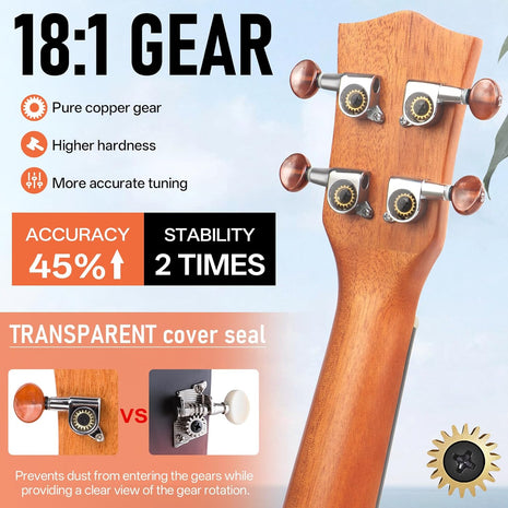 Kmise Professional Ukulele for Adult Beginner, Free Online Lesson 21 inch Soprano Mahogany Ukelele with Kids Ukele Bundle Starter Kit Gig Bag Case, Strap, Tuner, Nylon Strings, Book, Uke Gift Choice