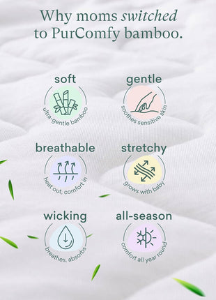PurComfy Supersoft Sleep Sack 1.0 TOG, Premium Bamboo Viscose Baby Sleeping Bag 2-Way Zipper Sleep Sack Baby Wearable Blanket
