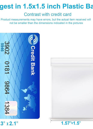 1.5''x 1.5'', (Pack of 100) 2 mil Thick Clear Plastic Reclosable Zip Poly Bags with Resealable Lock Seal Zipper for Photo, Jewelry, Bakery, Treats, Travel, Storage, Packaging & Shipping...