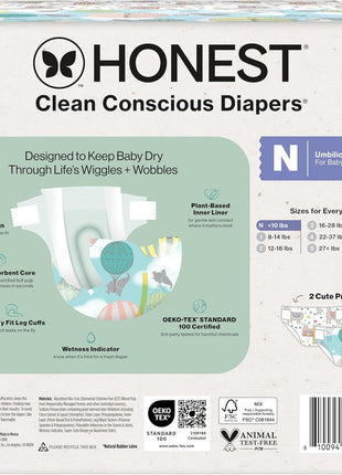 The Honest Company Daytime Diapers, All the Alpacas, Size Newborn, 72 Count