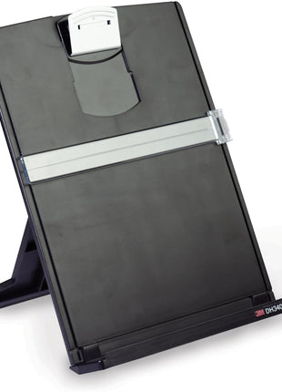 3M Desktop Document Holder Copy Holder, Adjustable Clip Holds Portrait and Landscape Documents for Easy Viewing, Bottom Ledge Has Lip to Keep up to 150 Sheets Securely in Place, Black (DH340MB)