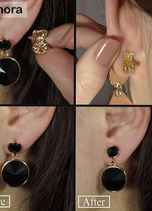 Original Magic Earring Backs for Droopy Ears | Earrings Lifters for Heavy Earring | Earlobe Secure Clear Miracle | Fits Standard 20G / 0.032' / 0.8mm Posts ONLY (2 Silver 1 Gold)