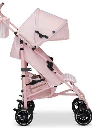 babyGap Classic Stroller - Lightweight Stroller with Recline, Compact Fold & Removable Parent Organizer - Made with Sustainable Materials, Pink Stripes