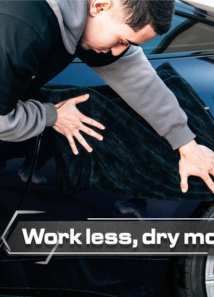 Blackline 24 inchx36 inch Twisted-Loop Car Drying Towel, 1300GSM, Streak Free, Lint Free, Reusable - Car Accessories, Microfiber Cleaning Cloth for Car, Truck, SUV - One Pass is All You Need