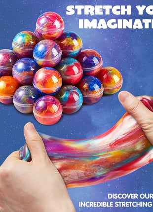 JOYIN Slime Party Favors, 36 Pack Galaxy Slime Ball- Stretchy, Non-Sticky, Mess-Free, Stress Relief, and Safe - Toys for Girls and Boys - Easter, Classroom Reward, Party Supplies, Valentines