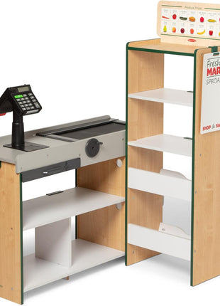 Melissa & Doug, Fresh Mart Pretend Grocery Store, Kids Cash Register with Scanner, Shelves, & Conveyor Belt, Kids Toys for Girls & Boys