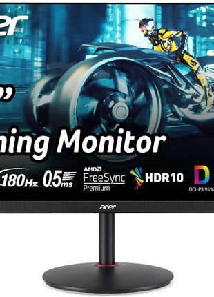 Acer Nitro 27 inch WQHD 2560 x 1440 PC Gaming IPS Monitor | AMD FreeSync Premium Up to 180Hz Refresh 0.5ms DCI-P3 95% 1 Display Port 1.2 & 2 HDMI 2.0 XV271U M3bmiiprx,Black