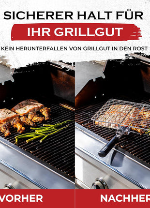 SHIZZO Grill Basket Set, Barbecue BBQ Grilling, Stainless Steel Folding Portable Outdoor Camping Rack for Fish, Shrimp, Vegetables, Cooking Accessories, Gifts for Dad, husband, Friends