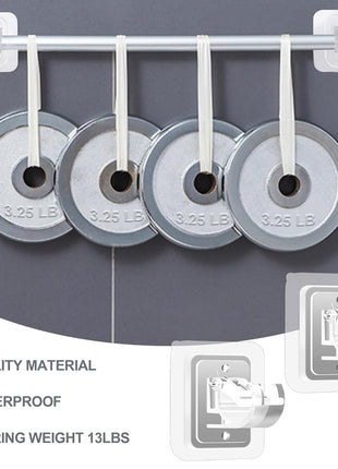 Codoule Self Adhesive No Drill Adjustable Curtain Rod Holder Hooks Brackets, Nail Free, No Drilling Hangers for Bathroom, Kitchen, Home, Bathroom and Hotel, Transparent, 8PCS