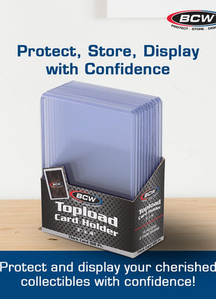 BCW 108 PT. Thick Card Topload Holder - Pack of 1 | Durable Rigid PVC Toploader | Toploaders for Memorabilia, Jersey, Patch, and Relic Cards