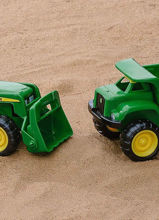 TOMY John Deere Vehicle Set - Includes Dump Truck Toy and Tractor Toy with Loader - Kids Outdoor Toys - Kids Construction and Sandbox Toys - 6 Inches - 2 Count - Ages 18 Months and Up