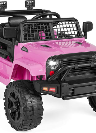 Best Choice Products 12V Kids Electric Vehicle Toy Ride On Car with Parent Remote Control for Toddlers, Seat Harness, 61 lbs Weight Capacity, Locking Doors, Spring Suspension, Bluetooth - Pink