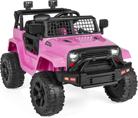 Best Choice Products 12V Kids Electric Vehicle Toy Ride On Car with Parent Remote Control for Toddlers, Seat Harness, 61 lbs Weight Capacity, Locking Doors, Spring Suspension, Bluetooth - Pink