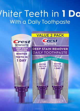 Crest 3DWhite Brilliance Deep Stain Remover Brilliant White Toothpaste - 3.1oz/2pk
