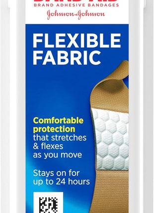 Band Aid Brand Flexible Fabric Sterile Adhesive Bandages, Comfortable Cushioned Wound Care & Protection for Minor Cuts, Scrapes & Burns, First Aid, Hurt Free Comfort Pad, One Size 1x3 In, 100 Count