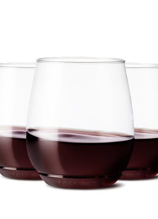 TOSSWARE POP 14oz Vino SET OF 12, Recyclable, Unbreakable & Crystal Clear Plastic Wine Glasses, 12 Count (Pack of 1)