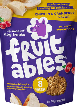 Fruitables Baked Dog Treats, Healthy Pumpkin Treat for Dogs, Low Calorie & Delicious, No Wheat, Corn or Soy, Made in the USA, Pumpkin and Banana Flavor, 7oz