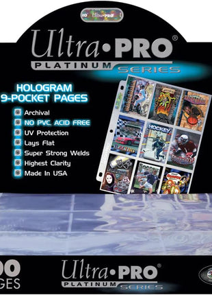 Ultra Pro 9 Pocket Pages Platinum Series - 100 Pages of Card Sleeves for Trading Card Binder and More