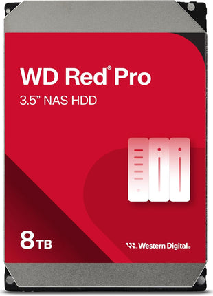 Western Digital 8TB WD Red Pro NAS Internal Hard Drive HDD - 7200 RPM, SATA 6 Gb/s, CMR, 256 MB Cache, 3.5 inch - WD8005FFBX