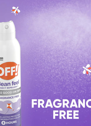 OFF! Clean Feel Insect Repellent Aerosol with 20% Picaridin - Long-Lasting DEET-Free Protection from Mosquitoes, Fragrance-Free Pest Control For Ticks & Flies, Camping, Bug Spray - 5 oz | insect-repellants