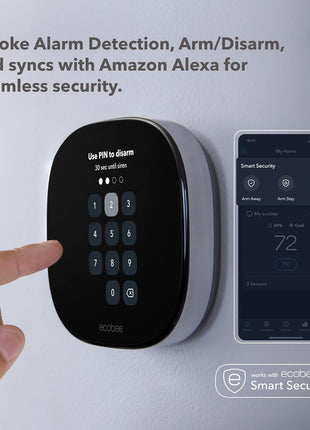 ecobee Smart Thermostat Premium with Smart Sensor and Air Quality Monitor - Programmable Wifi Thermostat - Works with Siri, Alexa, Google Assistant, Black