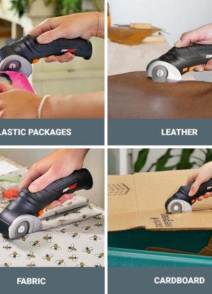 WORX Cordless Fabric & Cardboard Cutting Scissors, 4V ZipSnip, WX082L.2 | 2 safety cutting blades, matching storage bag, lightweight rechargeable handheld cutter for multi-material use