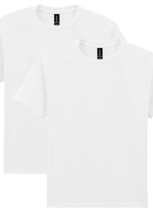Gildan Unisex Child Youth Heavy Cotton T-shirt, Style G5000b, 2-pack, White, Large US