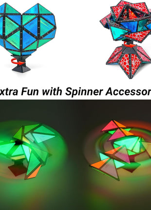 TOSY Magnet Pyramid Stone - 1 Cube Transforms into 1 Billion Shapes, 12 Pieces, 243 Rare Earth Magnets, Holographic Design Magnet Tiles Creative Puzzle STEM/STEAM Toy
