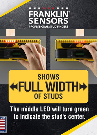 Franklin Sensors Prosensor M210 Stud Finder With 13-Sensors, Wood & Metal Stud Detector/Wall Scanner, Live Wire Detection, Made in the USA