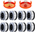10 Pack Weed Eater String Compatible with Black+Decker, AF-100 0.065 inch Weed Wacker String Refill 240ft Automatic Feed String Trimmer Replacement Spool Line for Black&Decker(8 Spool+2 Cap+2 Spring)