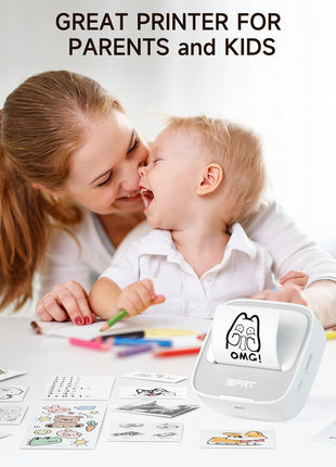 iDPRT Sticker Printer, Portable Sticker Maker Machine, Mini Inkless Bluetooth Thermal Printer for iPhone & Android, Pocket Printer for Labels, Barcodes, DIY Journaling, Kids Gift, Gray