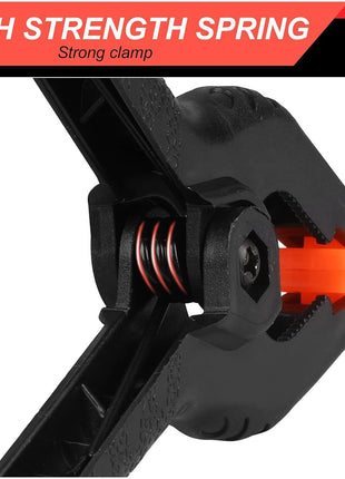 12 Pack Plastic Spring Clamps, 3.5inch Small Heavy Duty Clips for Crafts, Backdrop Stand, Woodworking, Photography Studios (Black)