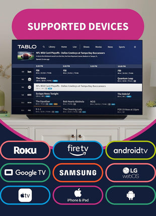 4th Gen 4-Tuner Over-The-Air (OTA) DVR - Watch, Pause & Record Live TV, News, Sports & Movies Throughout Your Home Over Wi-Fi - Pairs w/Any TV Antenna - 50+ Hrs Recording - No Subscriptions