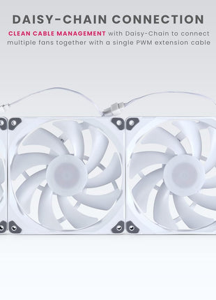 Phanteks M25-140 D-RGB Fan, High-Airflow Radiator Performance, PWM Control up to 1800RPM, ARGB/DRGB Lighting, Daisy-Chain Cable (White Matte Blade/White Fan Frame (Single))